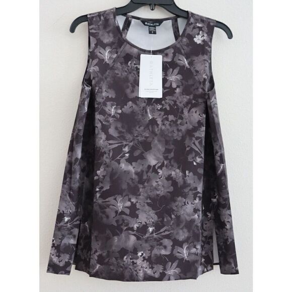 Athleta 798902002 Women's Sz S Lumen Floral Black Zephyr Refined Tank Top - Picture 1 of 9